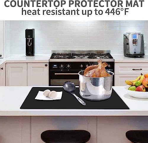 Large Silicone Mats for Kitchen Counter (06-Black / 27.6"L x 16"W)