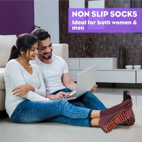 12 Pairs Grip Socks for Women & Men (5.5-9 / Square Pattern/Black(12 Pairs))