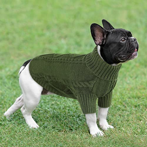 Small Dog Pullover Sweater for Medium Dogs Boy (Medium / Army Green)