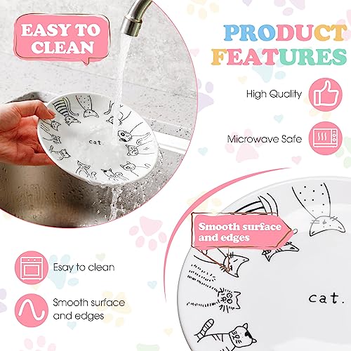10 Pcs Ceramic Cat Bowl Whisker Fatigue 6 Inch Set