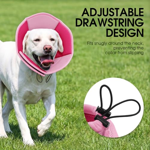 Dog Cone Soft Cone for Dogs to Stop Licking (Pink / Small)