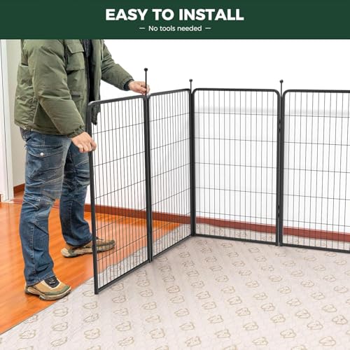 Rollick Dog Playpen with Divider Connectors (Black / 45"H)