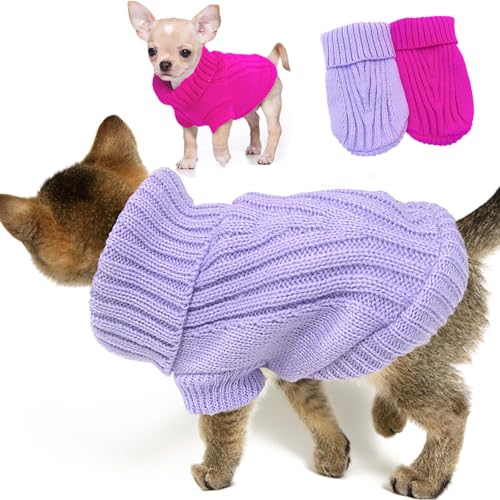 XS Dog Sweater 2 (X-Small / Rose+Purple)