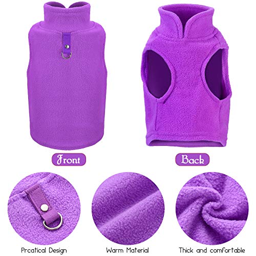 4 Pcs Stretch Fleece Dog Sweater (Purple, Blue, Rose, Red / XL)