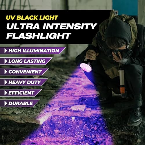 Kobra UV Black Light Flashlight 395nm (Pink / 100 LED)