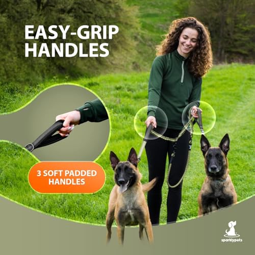 Double Dog Leash for 2 Dogs (Green Range)