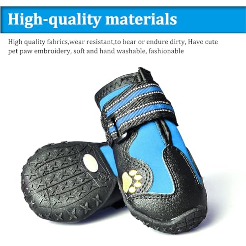 Dog Boots & Paw Protectors Non (Size 6: （2.9''x2.5'')(L*W) for 52-70 lbs / Blue)