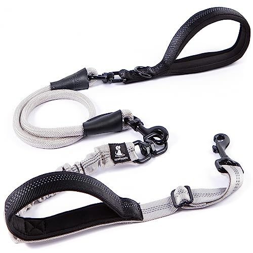 Heavy Duty Bungee Rope Leash (Adjustable Premium Silver)