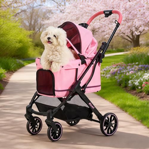 All Terrain Dog Stroller for Small to Medium Dogs (Sakura Pink)