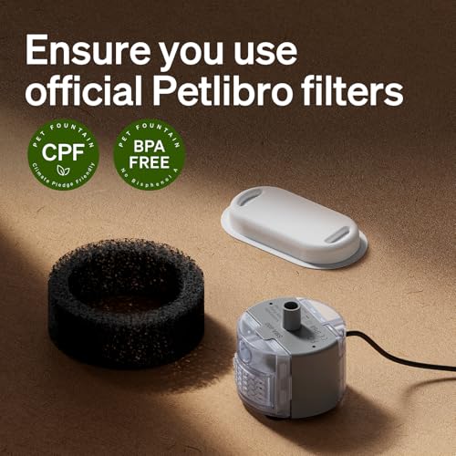 8 Packs Replacement Filters for Stainless Steel Cat Water Fountain PLWF003 & PLWF006 (White / 8 Packs)