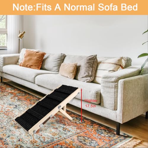 Small Dog Ramp Adjustable Portable Folding Wooden Ramp 32" Long (LGPT / 80CM/Black)