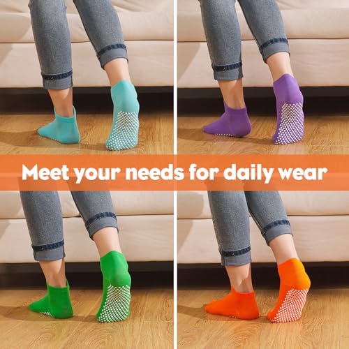 12 Pairs Grip Socks for Women & Men (5.5-9 / Dot Pattern/Multicolor(12 Pairs))