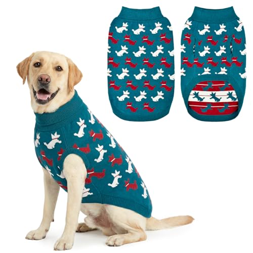 Cute Dog Sweater with Puppy Pattern Soft Dog Knitwear Thermal Puppy Doggie Clothes Breathable Pet Knitwear Cozzy Warm Pet Pullover Outfit for Small Medium Large Dogs XXL (XX-Large)