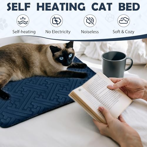 2 Pcs Winter Self Warming Cat Bed (Blue)