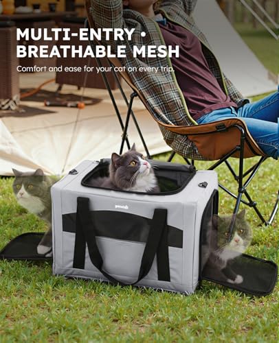 Cat Carrier Stable (Gray Regular / 16.9"L x 11.0"W x 11.0"H)