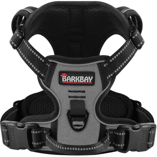 Dog Harness for Small Sized Dog No Pull 2 Leash Clips Dog Vest (X-Small / Dark Grey)