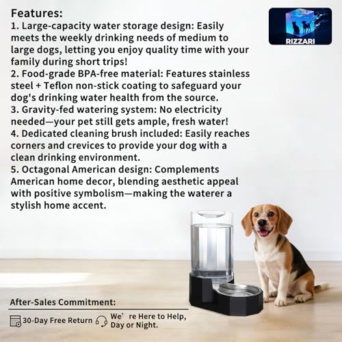 8L Large Dog Water Dispenser (Black / 8L Without Filter)