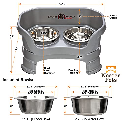 Neater Feeder Deluxe Mess (Small + Standard Bowl / Gunmetal)