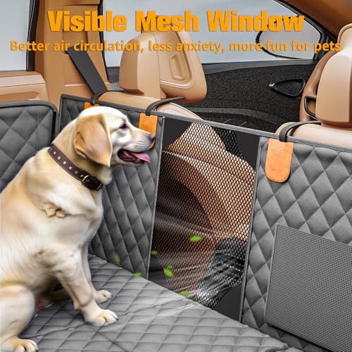 Dog Car Seat Cover for Back Seat (gray / L - 50.5"W x 60.5"L - Car/SUV)