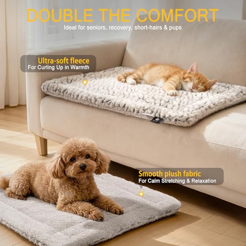 Self Warming Cat Bed Self Heating Cat Pad Pet Mat Indoor Outdoor (A: Light Grey / Medium)