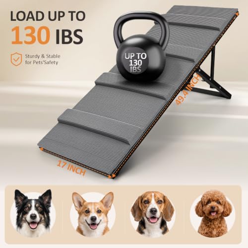 Dog Ramp for Bed & Couch (Large/48"L x 17"W x 16"-24"H)