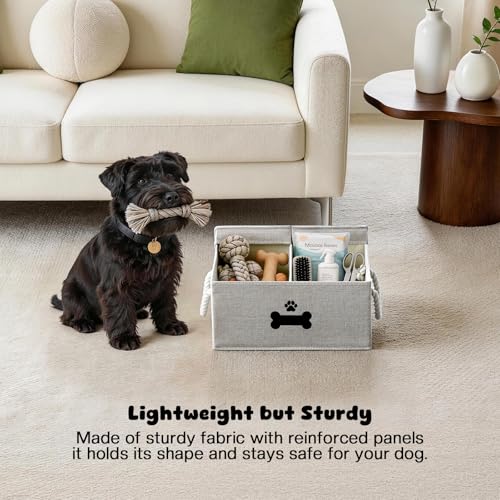 Dog Toy Basket with Double (Gray / Large)