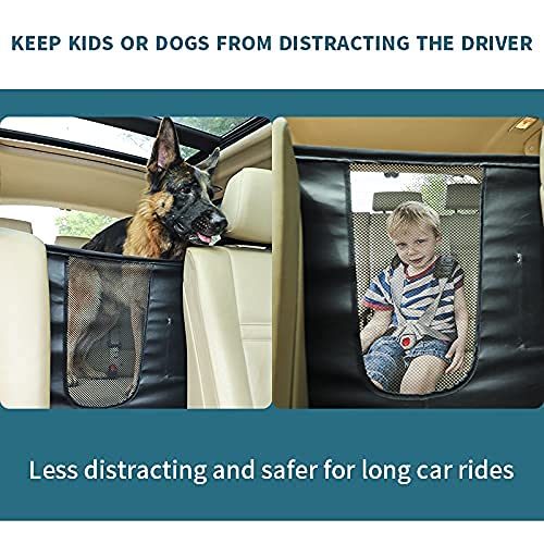 Dog Car Barrier Vehicle Pet Barrier Backseat Mesh Dog Car Divider Net with Adjusting Rope (Large)