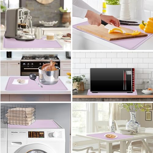 Silicone Placemats with Raised Edges for Kids (09-purple / 15.7"L x 11.8"W)