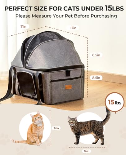 Top Expandable Cat Carrier with Semi (Grey / Medium)