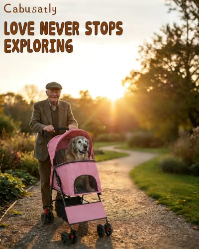 Pet Stroller for Small Dogs Cats (PINK)
