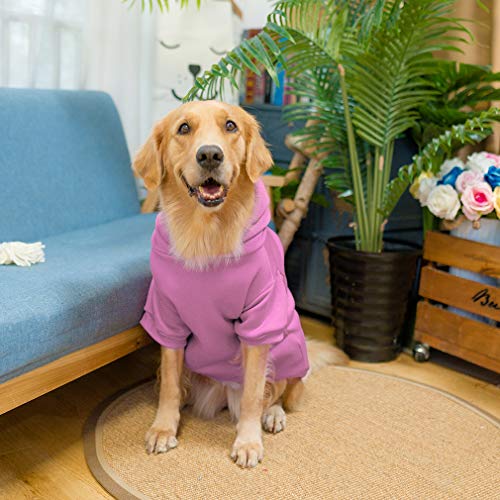 Dog Hoodie for Large Medium Small Dogs (Pink / Large)