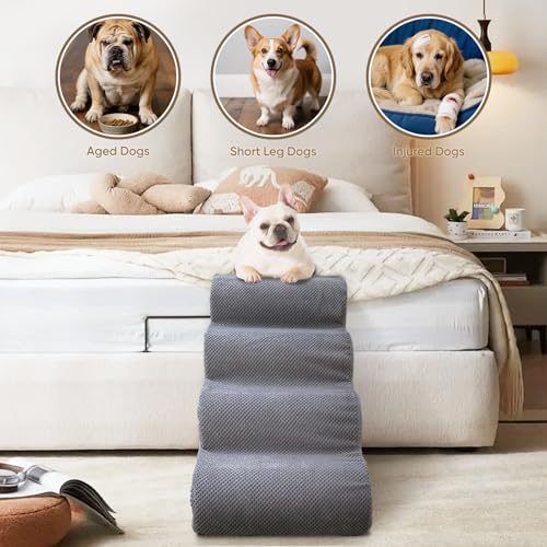 5 Step Pet Stairs for High Beds & Sofas (Grey / 5-step 22.8"H)