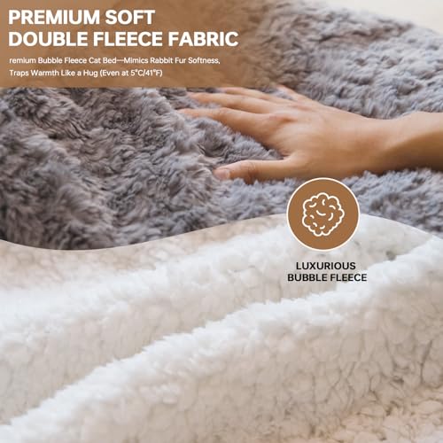 Self Warming Cat Cave Bed (grey)