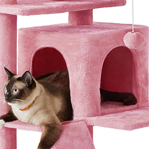 70in Multi Level Sturdy Cat Tree (Pink / 70in)