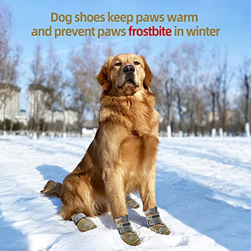 Dog Boots for Large Dogs (Army Green / Width 2.16 Inch)