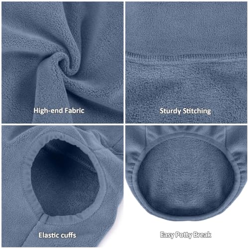 3 Pack Fleece Dog Sweaters for Small Dogs (Gray+Azure+Navy / X-Small)