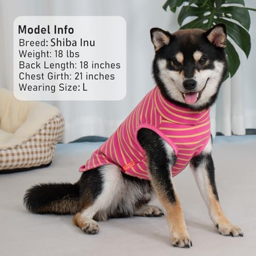 2Pack Dog Sweater for Large Dogs Soft Pet Coats Fleece Sweatshirt (XX-Large (32-55lbs) / 8# Pink+Pink Stripe)
