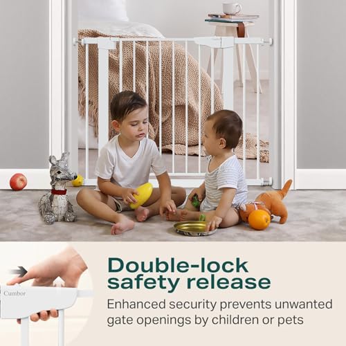 36 in Extra Tall Baby Gate for Doorways (White / 30-40.6"W x 36"H)