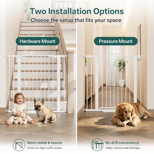 29.6 39.1 in Wide x 35.5 in High Extra Tall Baby Gate (White / 29.6-39.1"W x 35.5"H)