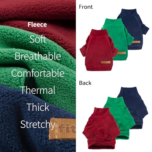 3 Pack Classic Fleece Dog Sweater (X-Large / Red Green Navy Blue)