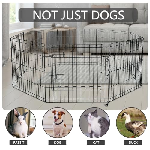 Foldable Metal Dog Exercise Pen (Gray / 36''H)