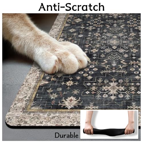 Pet Food Mats for Floor (Black / 20"l X 12"w)