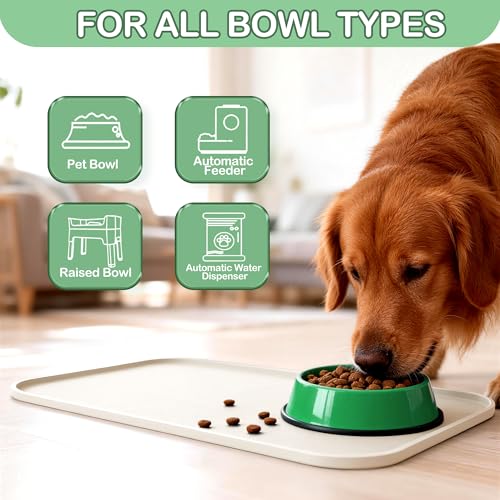 Waterproof Silicone Pet Feeding Mat (Beige)