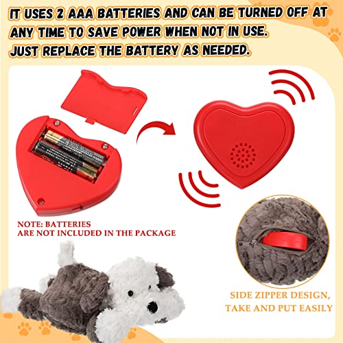 2 Pack Puppy Heartbeat Toy Stuffed Puppy for Sleep Aid Plush Animals Dog Toy with Beating Heart Relief Separation Anxiety Training Behavioral