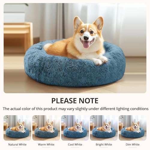 Calming Dog Bed Medium Size Dog (Blue / 27.0"L x 27.0"W x 8.0"Th)