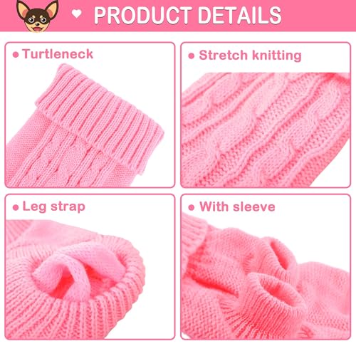 2 Pack Dog Sweaters for Small Dogs (Medium / Rose-Pink)