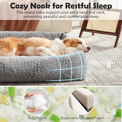 Large Dog Beds Large Sized Dog (Grey / L (36"x27"x8"))