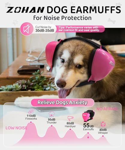 DG02 Dog Ear Muffs Noise Protection (Fuchsia-large-normal Earpads)