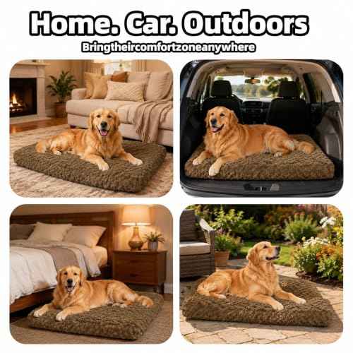 Dog Bed Large Size (Camel / 35"L x 23"W x 4"Th)