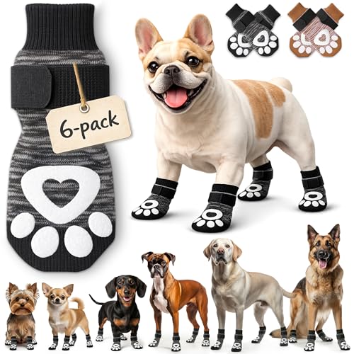 Anti Slip Dog Socks (Grey / S)